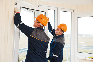 workers installing window