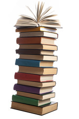 Fototapeta premium Stack of books isolated on white background. Education concept. Back to school.