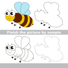 The honeybee. Drawing worksheet.