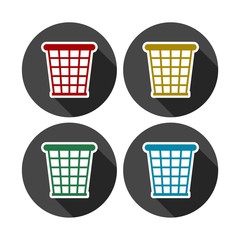 Trash can icons set