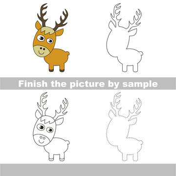 Deer. Drawing worksheet.
