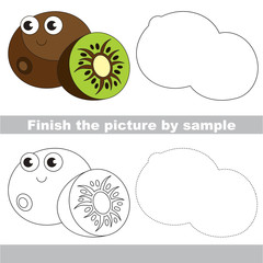 Funny kiwifruit. Drawing worksheet.