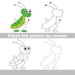 Grasshopper. Drawing worksheet.