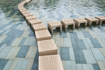 stone water walkway steps