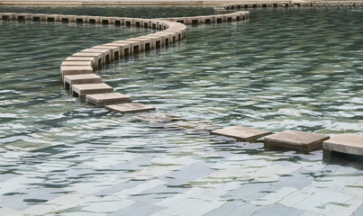 stone water walkway steps