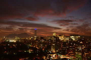 Fototapeta na wymiar Sunset clouds in Santiago Chile