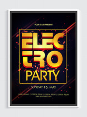 Electro Party Template, Banner or Flyer.
