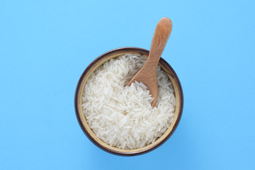 Grain white rice in a bowl