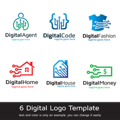 Digital Logo Template Design Vector