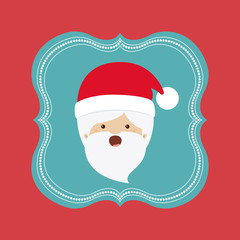 santa claus cute frame character icon vector isolated graphic