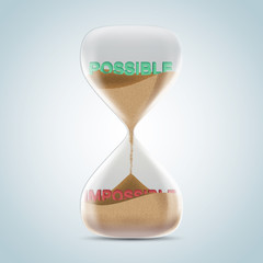 Opposite wording concept in hourglass, possible revealed after s