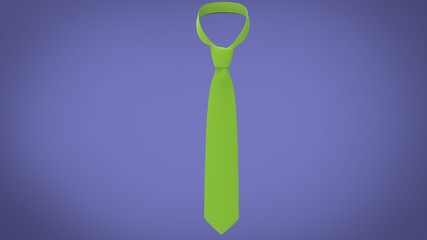 3d illustration of man tie. blue background isolated. icon for game web. 