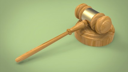 3d illustration of court hummer. green background isolated. icon for game web. justice and law concept