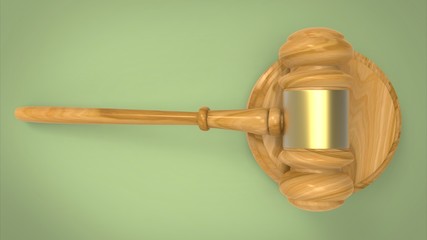 3d illustration of court hummer. green background isolated. icon for game web. justice and law concept