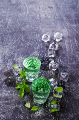 Transparent green drink