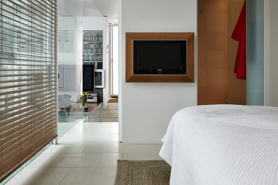 A bedroom in a luxury home 