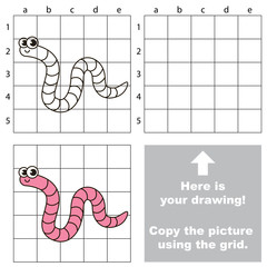 Copy the image using grid. Worm.