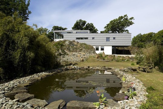 Gardens of a modern house