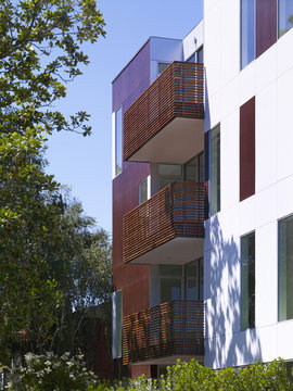 Exterior of condominiums in the USA 