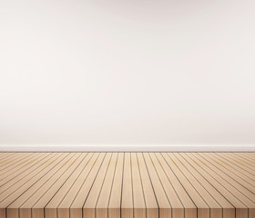 Wood floor with white wall