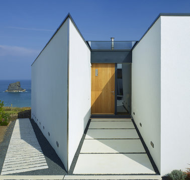 Exterior view of a modern residential property in Cornwall, England