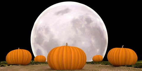 Halloween Moonlit Pumpkins
