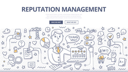 Reputation Management Doodle Concept