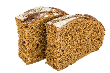 Sliced of bread, isolated on white background