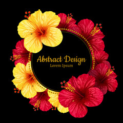 vector hibiscus flower. invitation card.