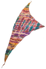 triangular scarf from hand painted linen batik