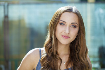 Fototapeta premium Portrait of beautiful young happy woman