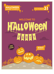 purple halloween poster