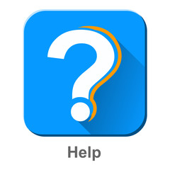 help or question blue icon