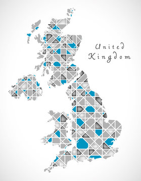 United Kingdom Map crystal style artwork