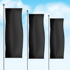 Flag mockup Blank advertising flags or billboards vector template illustration