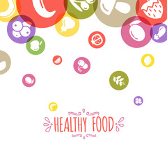 Healty food background representing
