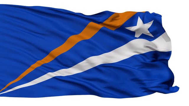 Enenkio Micronation Flag, Isolated Realistic 3D Animation, Seamless Loop - 10 Seconds Long, Alpha Channel Included