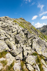 rocky mountain landscape covered with clouds