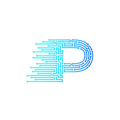 Letter P logo design template,technology,electronics,digital,logotype