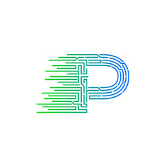 Letter P logo design template,technology,electronics,digital,logotype