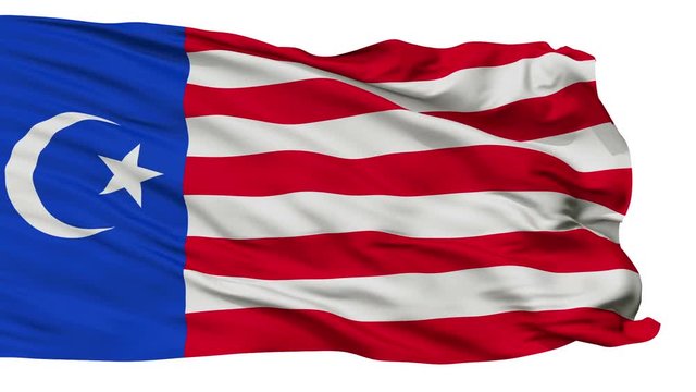 Front Alliberament Cham Micronation Flag, Isolated Realistic 3D Animation, Seamless Loop - 10 Seconds Long, Alpha Channel Included