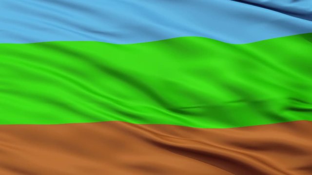 Kingdom of Redonda Micronation Flag, Close Up Realistic 3D Animation, Seamless Loop - 10 Seconds Long