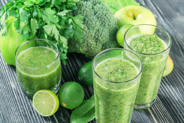 Fresh Green Smoothie from Fruit and Vegetables