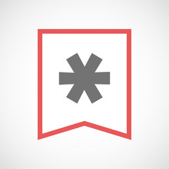 Obraz premium Isolated line art ribbon icon with an asterisk