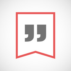 Isolated line art ribbon icon with  quotes