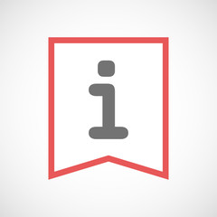 Isolated line art ribbon icon with an info sign