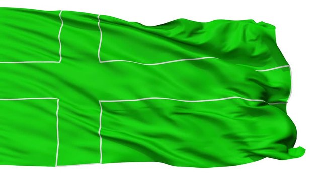 Ladonia with Contours Micronation Flag, Isolated Realistic 3D Animation, Seamless Loop - 10 Seconds Long, Alpha Channel Included