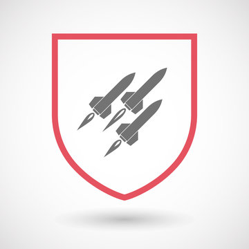 rockets inside red shield emblem clip art preview