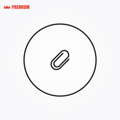 Paper clip vector icon. Attachment vector icon