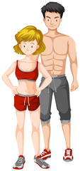 Man and woman with fit body